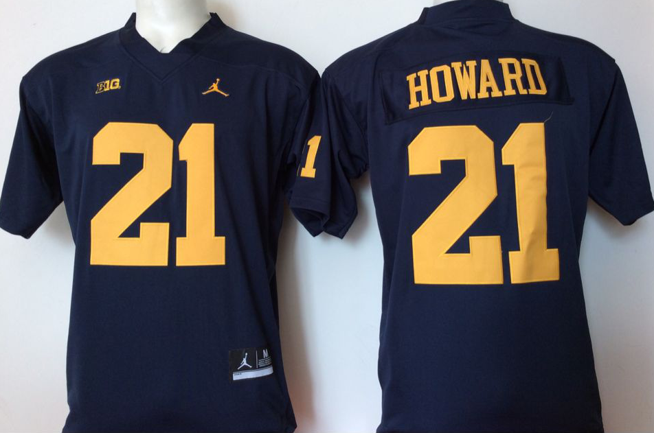 NCAA Men Michigan Wolverines Blue 21->ncaa teams->NCAA Jersey